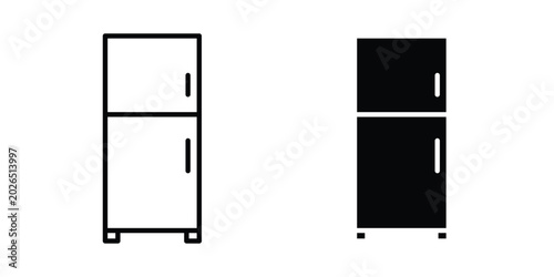 Canvastavla Fridge icon liner logo vector
