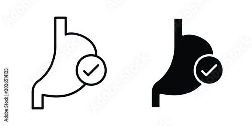 Good digestion icon liner logo vector
