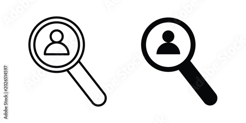Fotografia Hiring icon liner logo vector