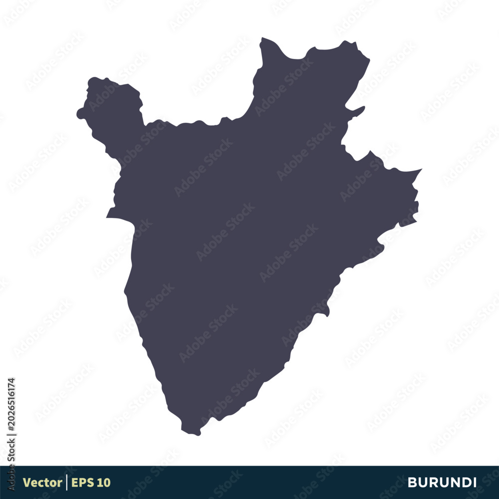 Fototapeta premium Burundi - Africa Countries Map Icon Vector Logo Template Illustration Design. Vector EPS 10.