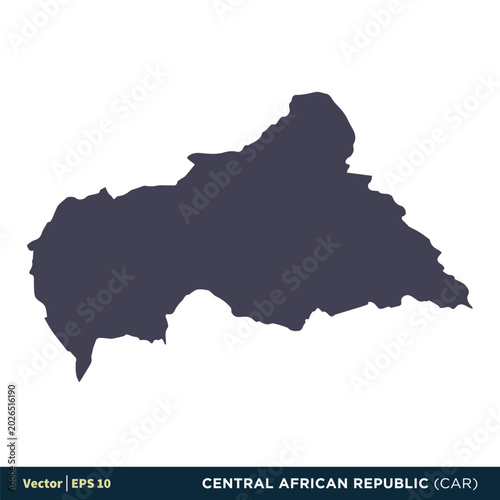 Konstfotografi Central African Republic CAR - Africa Countries Map Icon Vector Logo Template Illustration Design