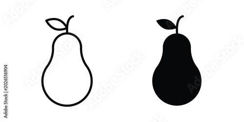 Foto Pear icon liner logo vector
