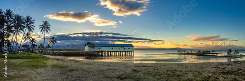 Panoramic view of Port Douglas Wharf (Sugar wharf) right after sunset, Port Douglas, Queensland, Australia