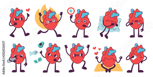 Tableau sur toile Cute heart character