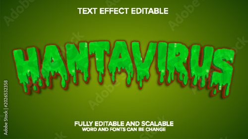 hantavirus 3d text effect editable