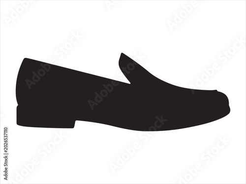 Canvas Print Loafer icon symbol vector, Black  silhouette design of a simple casual loafer sl
