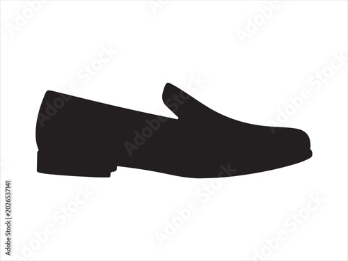 Photos Loafer icon symbol vector, Black  silhouette design of a simple casual loafer sl