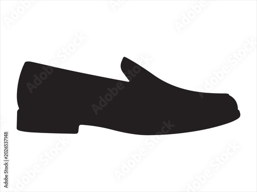 Fotografía Loafer icon symbol vector, Black  silhouette design of a simple casual loafer sl