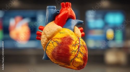 Cross-Section of Human Heart Showing Chambers and Valves in Detail