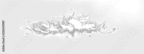 Foto Abstract white ink splash formation on white backdrop suggests motion and artistic expression