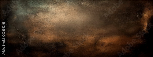 Foto Abstract textured background, reminiscent of weathered metal or aged paper, with rich brown and ochre tones, evoking a sense of history, depth, and mystery