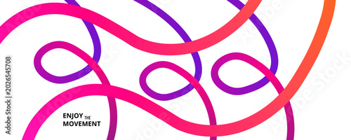Vibrant linear abstract design with gradient lines and movement theme