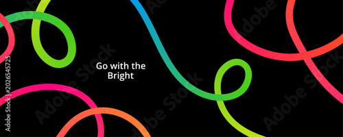 Vibrant liner abstract design with gradient lines and bright colors