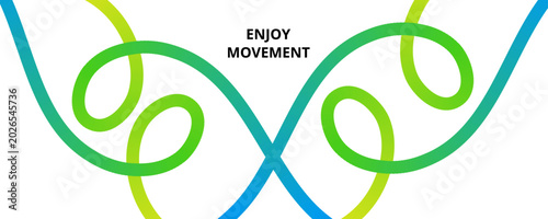 Vibrant liner abstract design with enjoy movement concept.