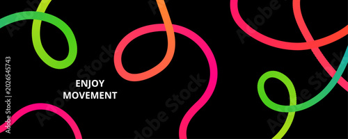 Vibrant liner abstract design with enjoy movement concept