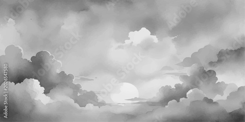 Foto Dramatic dark storm clouds roll across a blue and gray sky in this time-lapse of