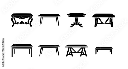 Wooden Table Silhouette Collection