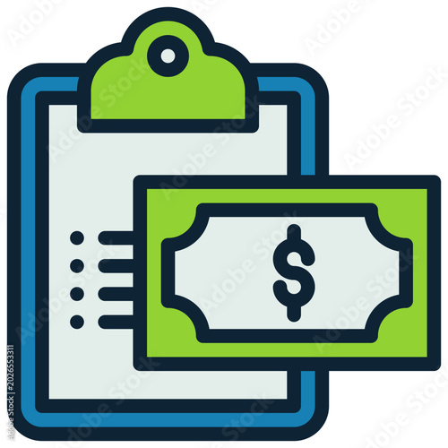 money investment management report checklist filled outline icon