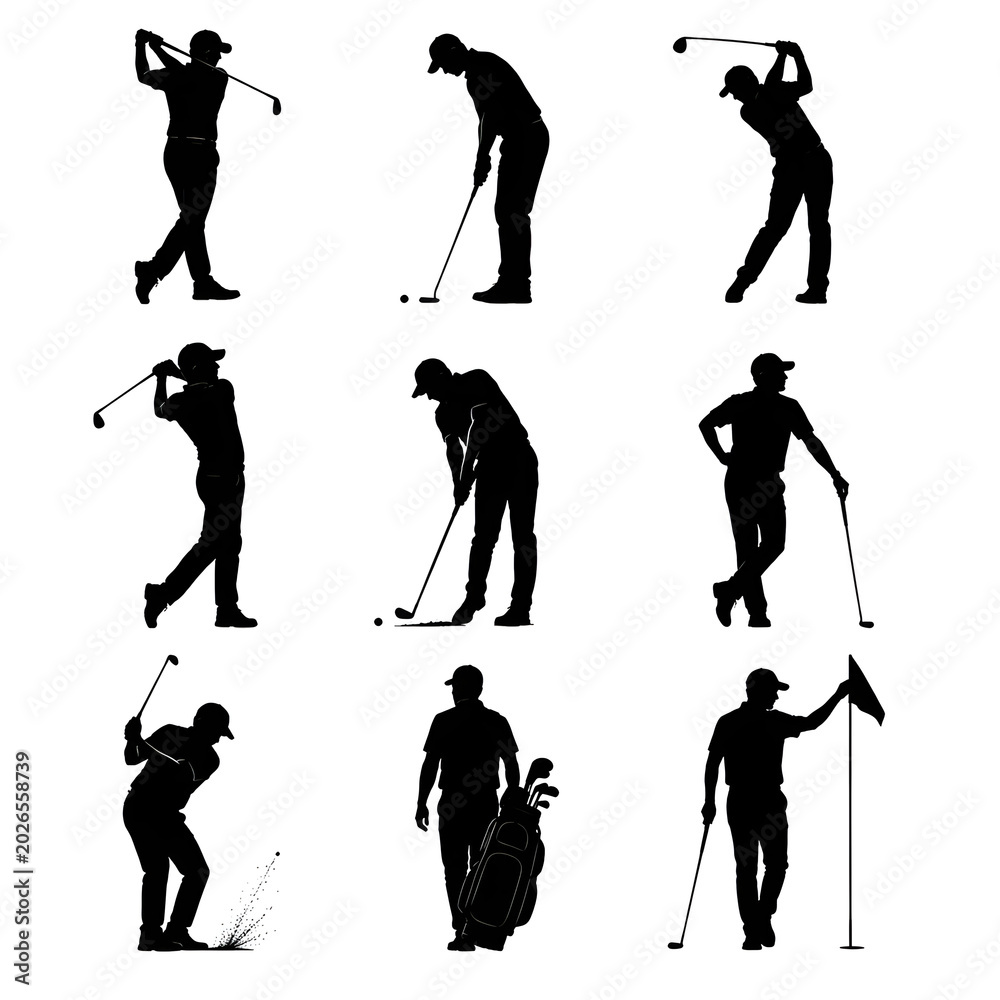 Naklejka premium silhouettes of people skiing