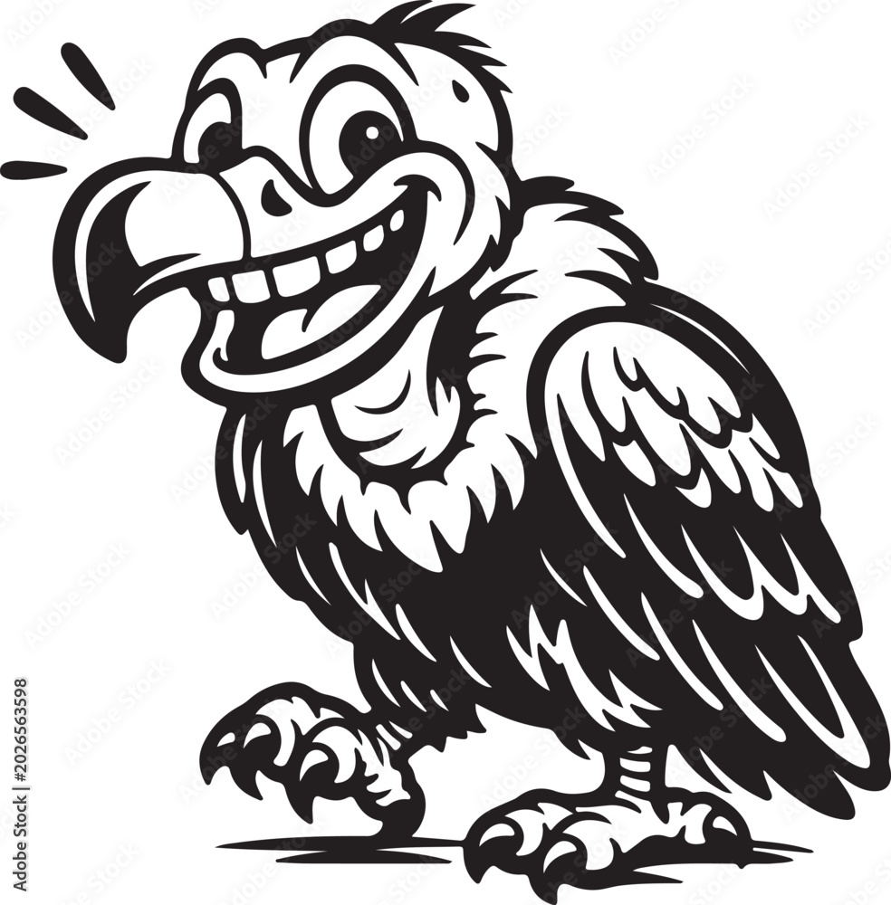 Naklejka premium Cartoon owl smiling with speech bubbles