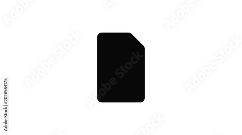 sim card shape isolated on white background silhouette