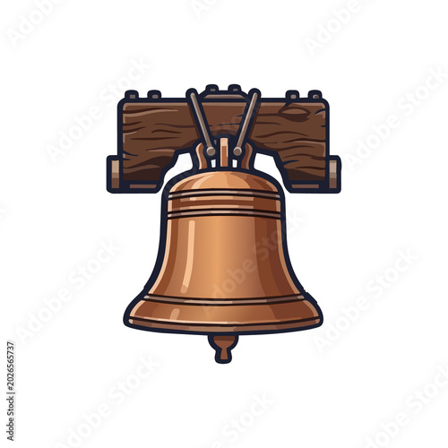 bell isolated on white of independen day 