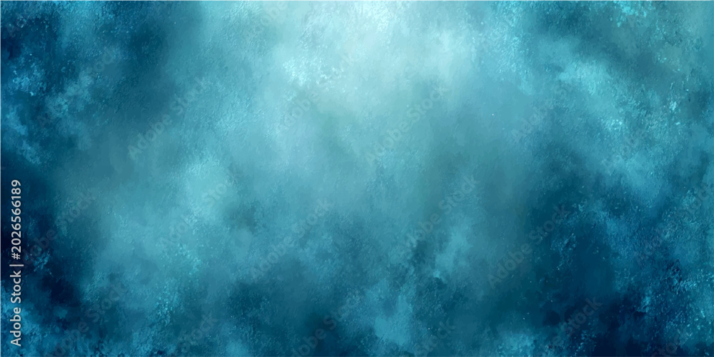 Fototapeta premium Abstract dark blue watercolor background with soft light textures and cloudy artistic paint splashes