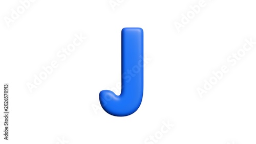 3d blue letter J