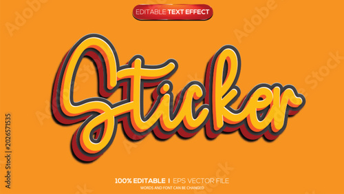 Foto 3d text effect sticker theme