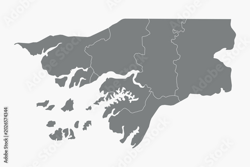 Foto Vector graphic artwork suitable for print and web containing flat detailed map o