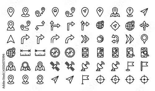 Musical Instrument Icon Vector Set Including Trumpets, Trombones, Horns, Tubas, Microphones, Sheet Music, and Notes for Music, Entertainment, and Stock Designs