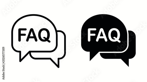 Konstfotografi Faq speech bubbles icon with frequently asked questions speech bubble dialogue