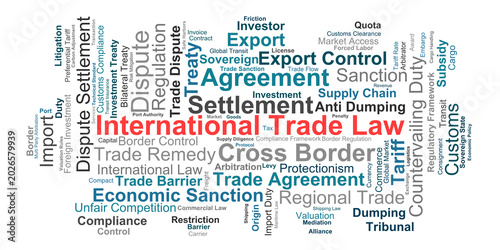 Bilde på lerret International Trade Law Word Cloud