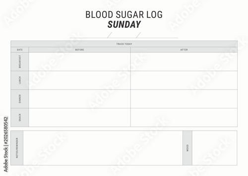 Blood Sugar Log Saturday To Friday