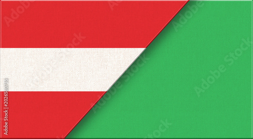 Photos Double flag of Austria and Libya on fabric texture