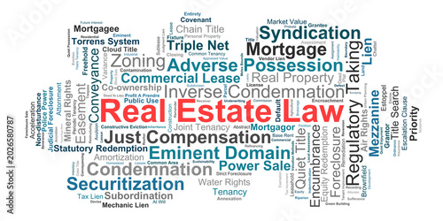 Bild auf Leinwand Real Estate Law Word Cloud