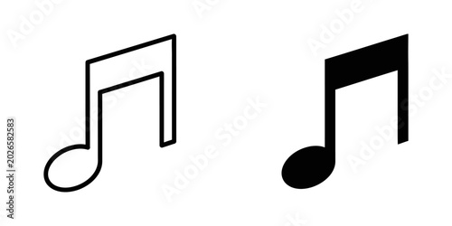 Foto Simple eighth musical note icon for music and audio representation with composit