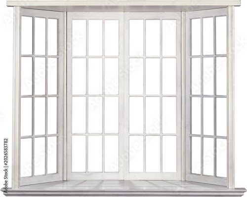 white window on a white wall