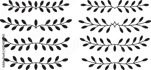 Photos Set of tree branches borders