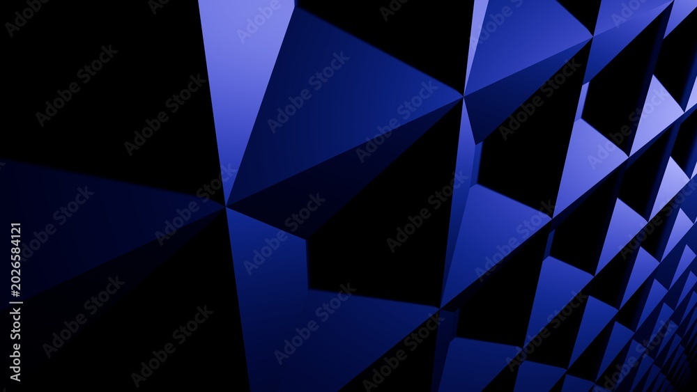 Obraz premium Abstract Blue Geometric Faceted Wall Futuristic 3D Background Texture