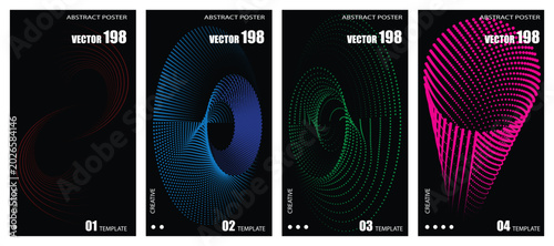 Abstract geometric shapes with colorful glowing lines on black background.