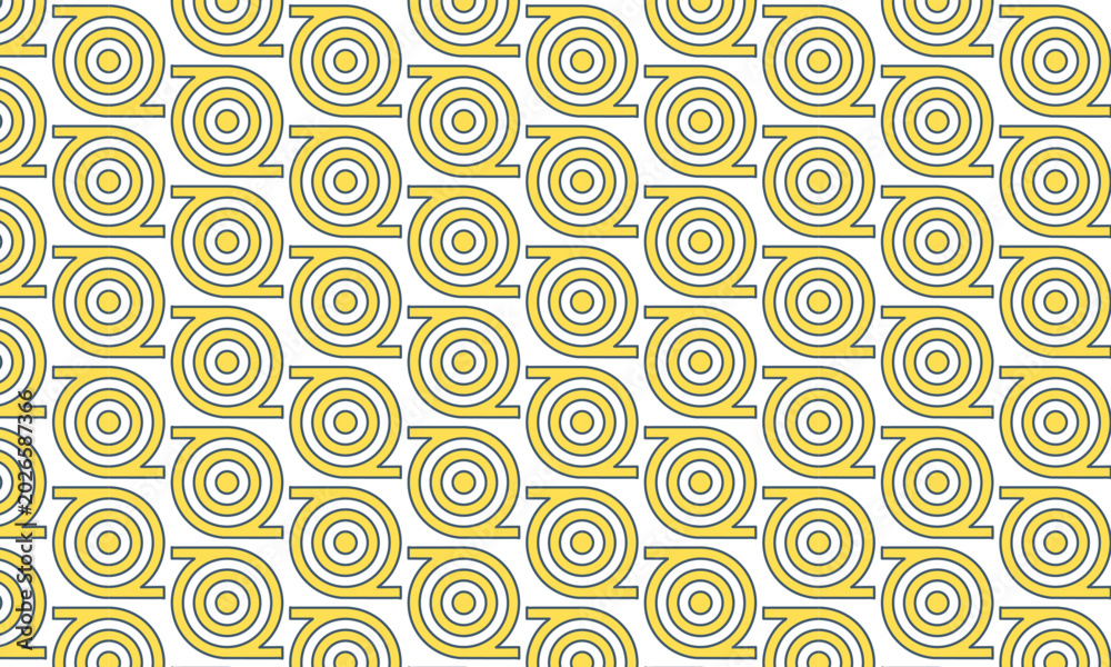 Fototapeta premium Vibrant retro geometric seamless pattern with yellow concentric circles for modern apparel and creative branding