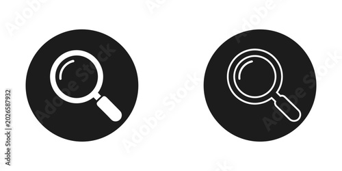 Quadro su tela Search magnifying glass and investigation discovery web interface vector icons w