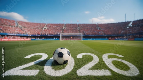 Dynamic Minimalist Football World Cup Layout with Bold Navy Accents and High Contrast Typography for Sports Marketing Campaigns and Event Promotions