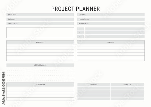 Project Planner Template for Task Management and Organization