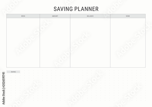 Savings Planner Template for Budget and Financial Goal Tracking