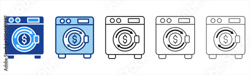 Tableau sur toile Money Laundering  Icon In Different Color And Outline Style