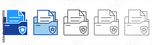 Photos Dossier  Icon In Different Color And Outline Style