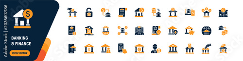 Fotografie Banking and Finance Icon Set