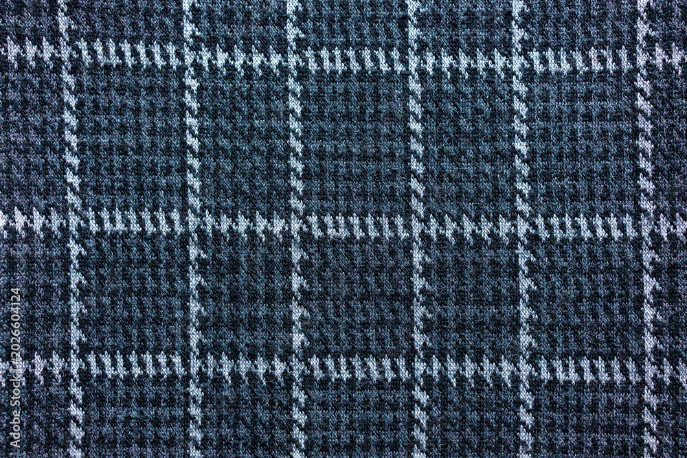 Fototapeta premium Gray checkered suit fabric texture background